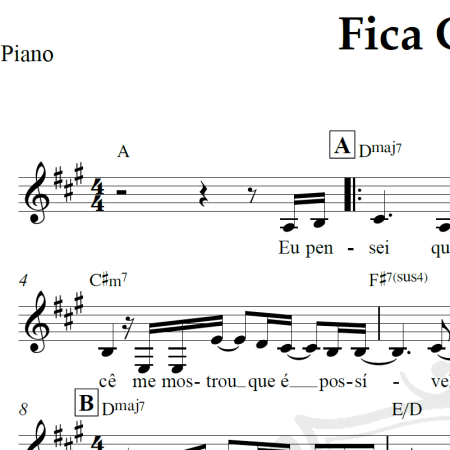 Fica Comigo - Babi e Rodriguinho - Piano/Vocal