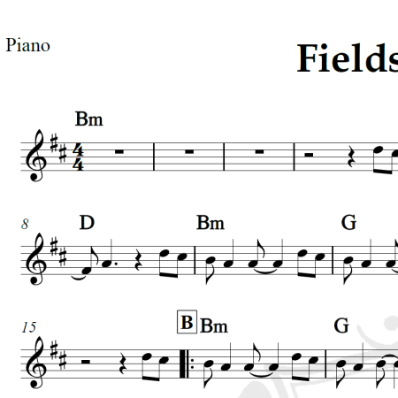 Fields of gold - Sting - Piano