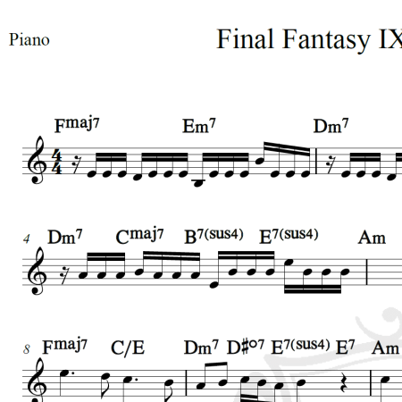 Final Fantasy IX - You're not alone - Piano