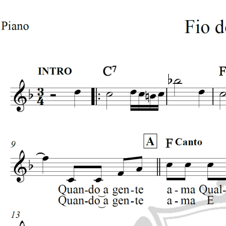 Fio de cabelo - Chitãozinho e Xororó - Piano/Vocal