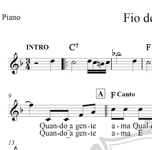 Fio de cabelo - Chitãozinho e Xororó - Piano/Vocal