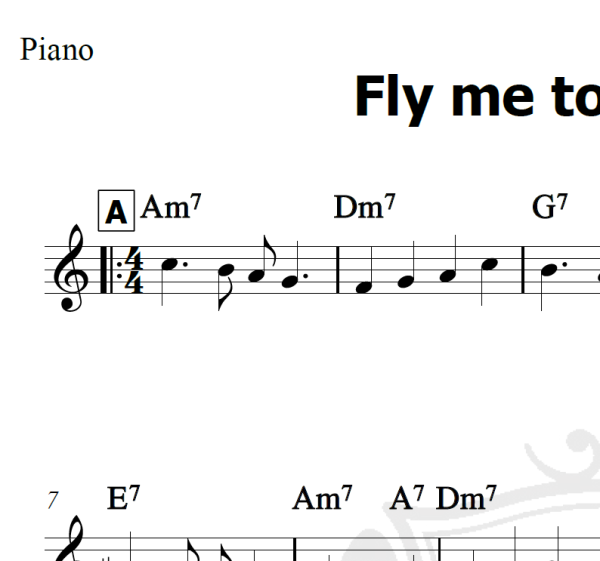 Fly me to the moon - Piano