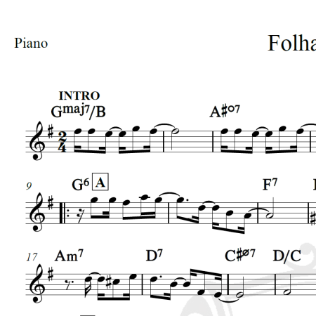 Folhas Secas - Piano