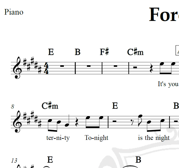 Forever - Chris Brown - Piano/Vocal