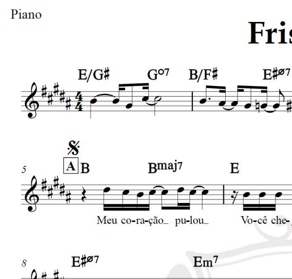 Frisson - Tunai - Piano/Vocal