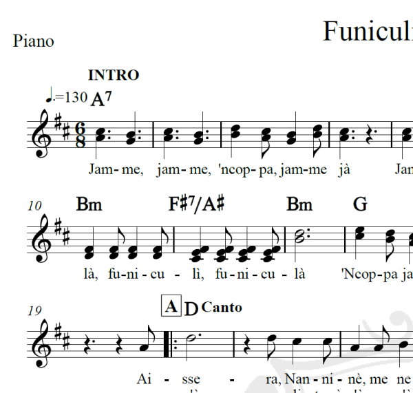 Funiculi, funicula - Piano/Vocal