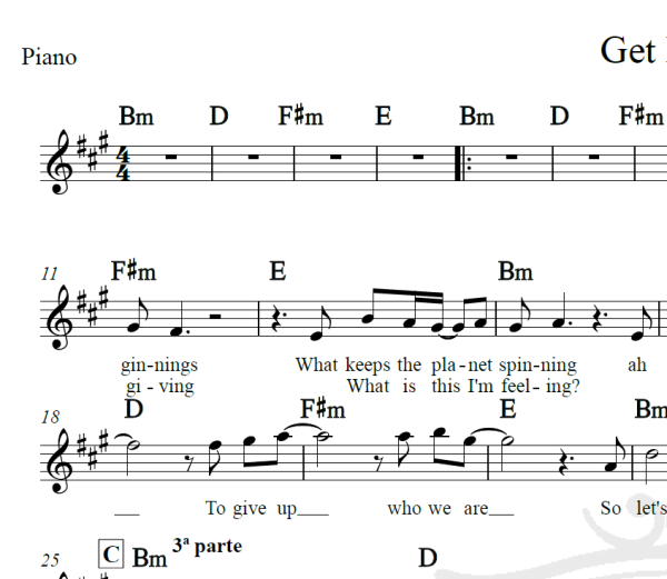 Get Lucky - Pharrel Williams - Piano/Vocal