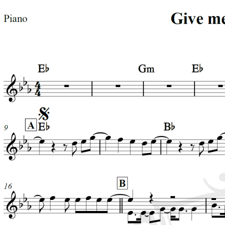 Give me everything - Pitbull/Ne-Yo - Piano