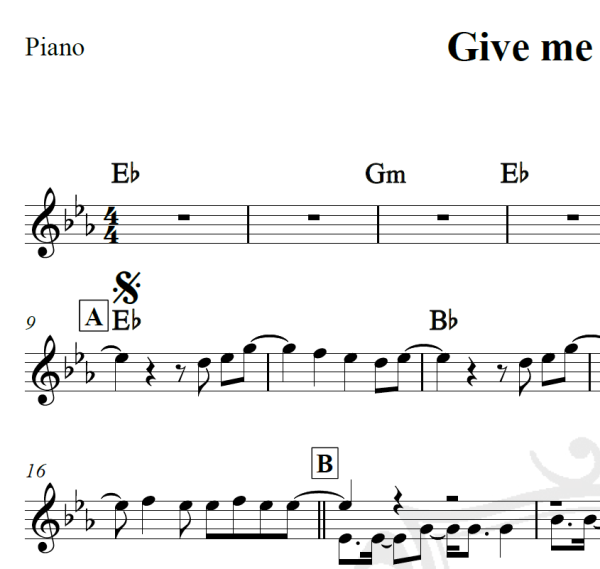 Give me everything - Pitbull/Ne-Yo - Piano