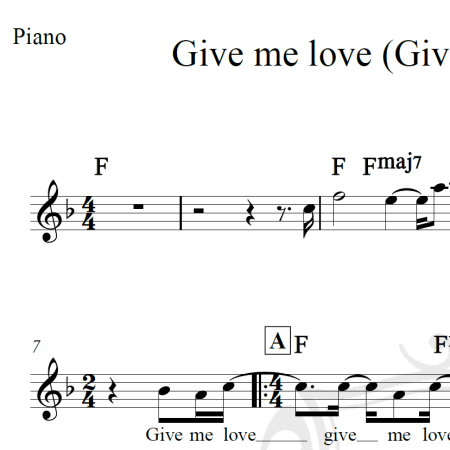 Give me love (Give me peace on Earth) - George Harrison - Piano/Vocal