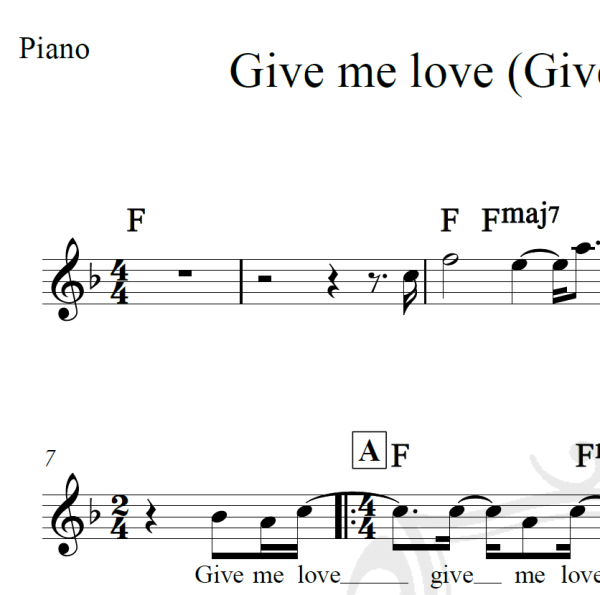 Give me love (Give me peace on Earth) - George Harrison - Piano/Vocal