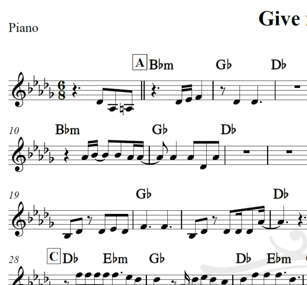 Give me love - Ed Sheeran - Piano