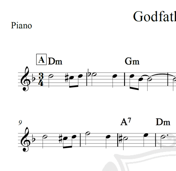 Godfather Waltz - Piano