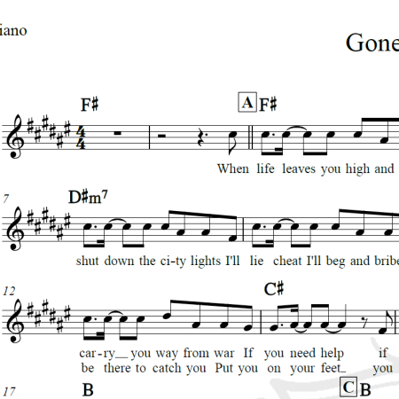 Gone, gone, gone - Phillip Phillips - Piano/Vocal