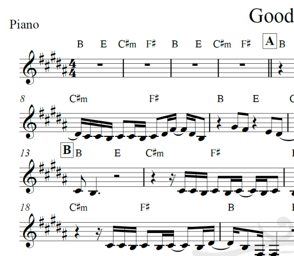 Good people - Jack Johnson - Piano