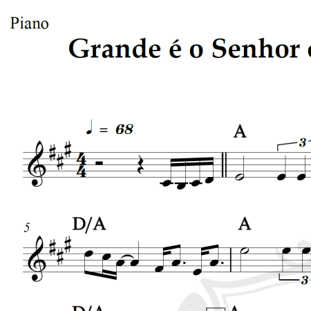 Grande é o Senhor e mui digno de louvor - Ana Paula Valadão - Piano/Vocal