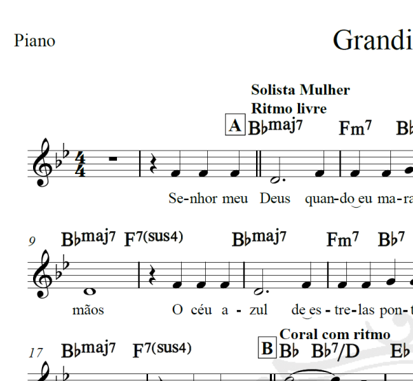 Grandioso és Tu - Arranjo Coral