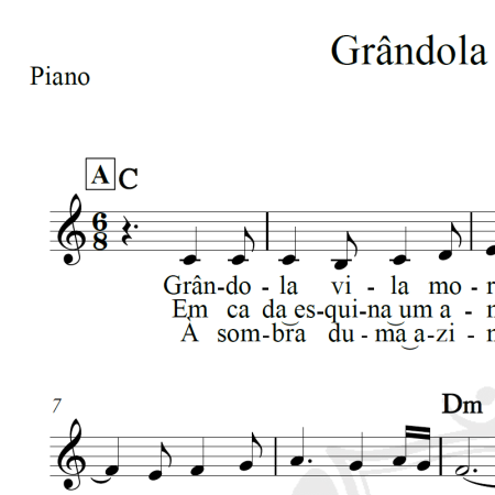 Grândola Vila Morena - José Affonso - Piano/Vocal