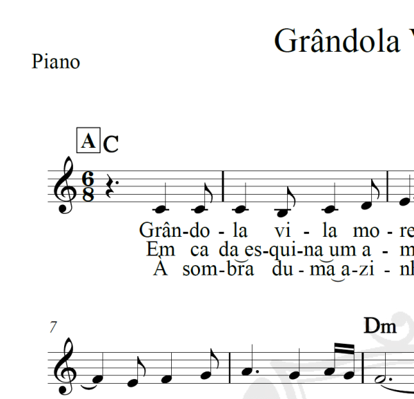 Grândola Vila Morena - José Affonso - Piano/Vocal