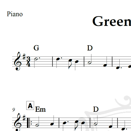 Greensleaves - Piano