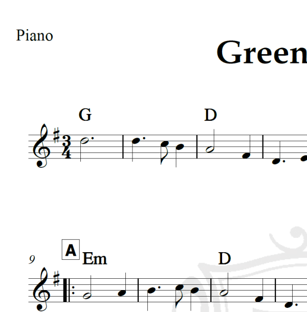 Greensleaves - Piano