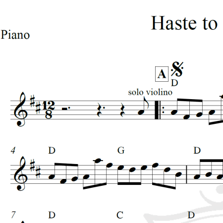 Haste to the wedding - The Corrs - Piano