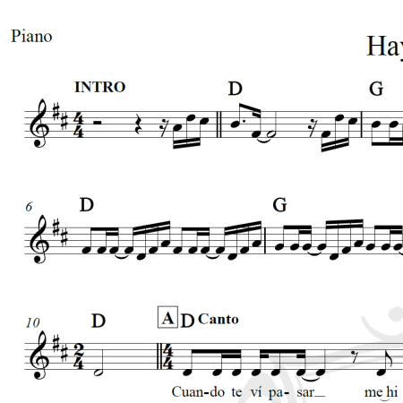 Hay amor - Los Angeles Azules - Piano/Vocal