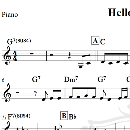 Hello Detroit - Piano