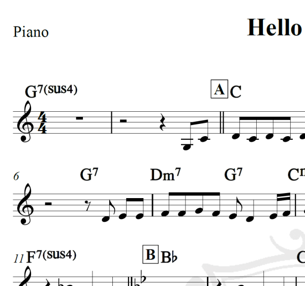 Hello Detroit - Piano