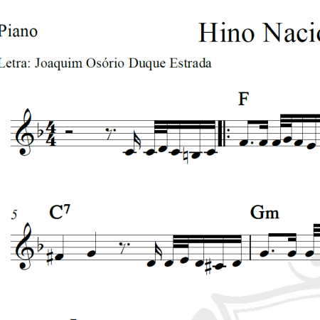 Hino Nacional Brasileiro - Piano/Vocal