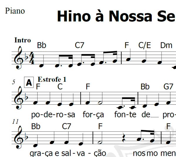Hino à Nossa Senhora do Rosário - Piano/Vocal