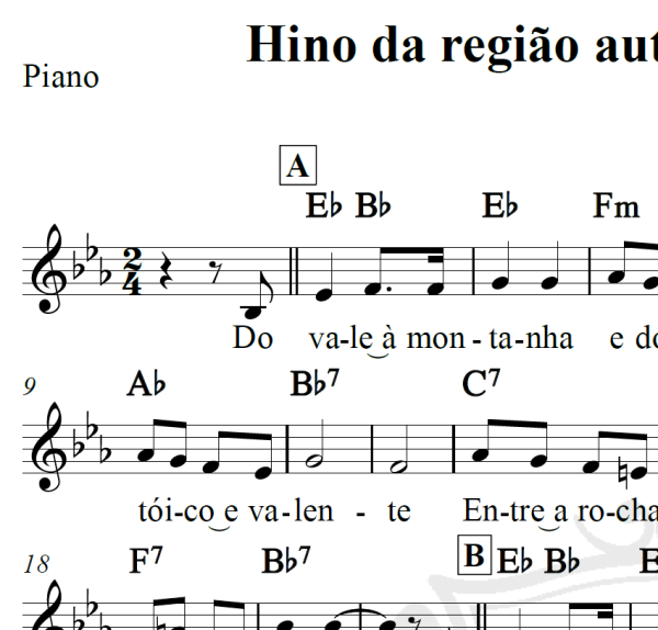 Hino da região autônoma da Madeira - Piano/Vocal