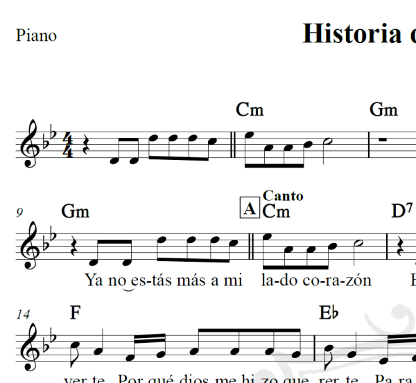 Historia de un amor - Piano/Vocal