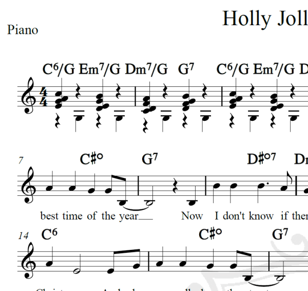 Holly Jolly Christmas - Michael Bubblé - Piano/Vocal