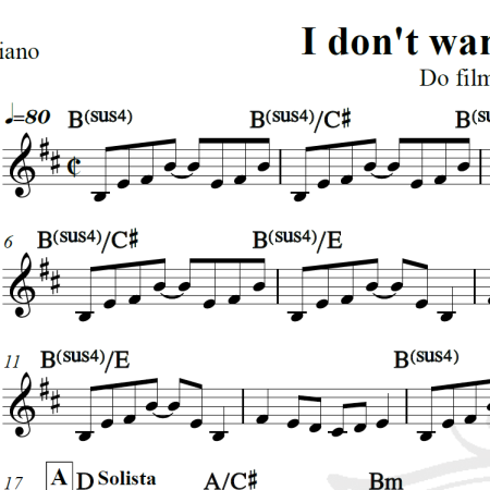 I don't wanna miss a thing - Aerosmith - Piano/Vocal