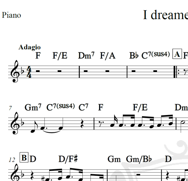 I dreamed a dream - Piano