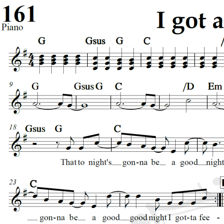 I got a feeling - Black eyed peas - Piano/Vocal