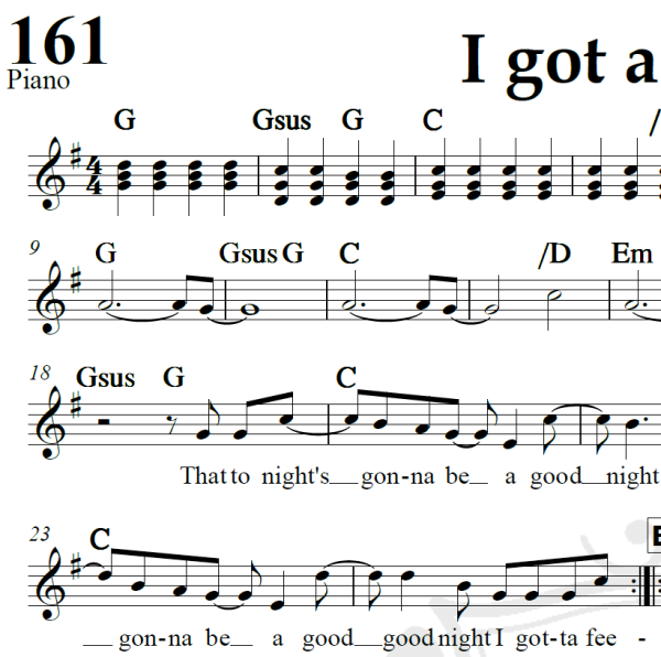 I got a feeling - Black eyed peas - Piano/Vocal