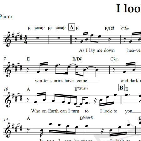 I look to you - Whitney Houston - Piano/Vocal