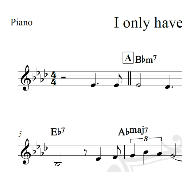 I only have eyes for you - Piano