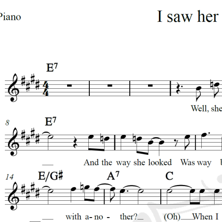 I saw her standing there - The Beatles - Piano/Vocal