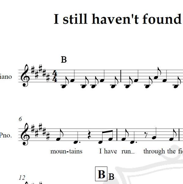 I still haven't found what I'm looking for - U2 - Arranjo Coral