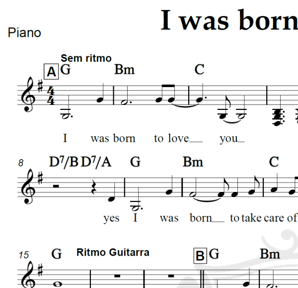 I was born to love you - Queen - Piano/Vocal