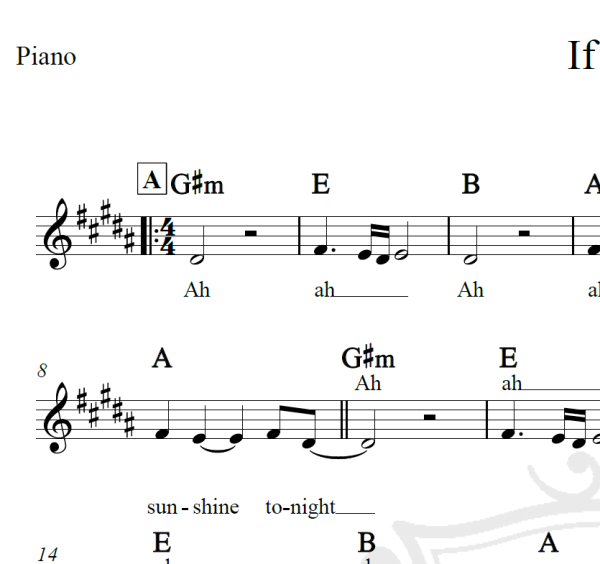 If you - Magic box - Piano/Vocal