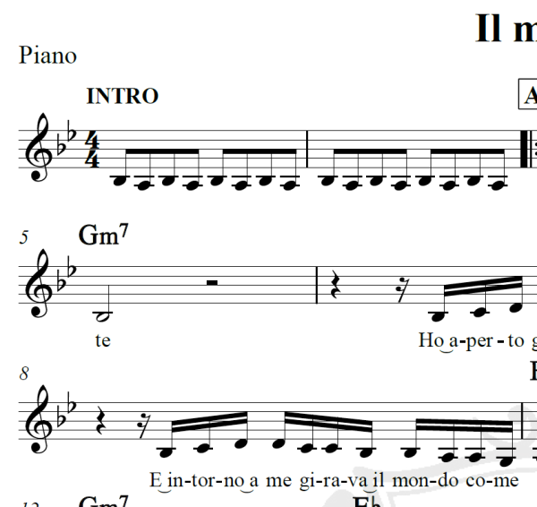 Il mondo - Jimmy Fontana - Piano/Vocal