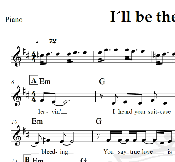 I´ll be there for you - Bon Jovi - Piano/Vocal