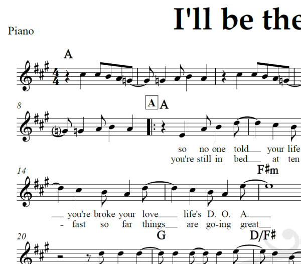 I'll be there for you - The Rembrandts - Piano/Vocal