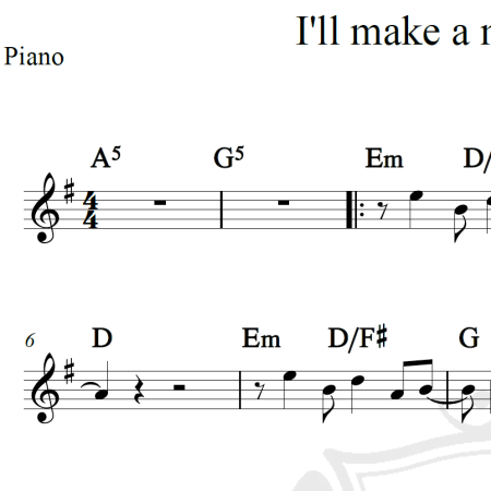 I'll make a man out of you - Piano