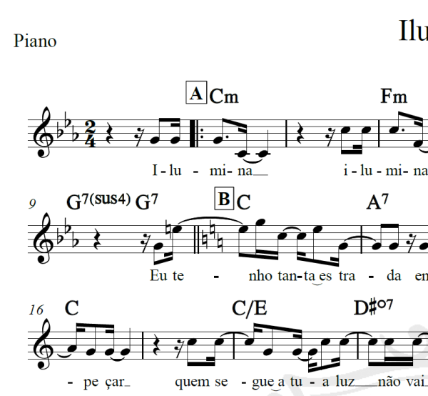 Ilumina - Maria Bethania - Piano/Vocal