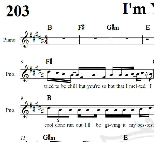 I'm Yours - Jason Mraz - Piano/Vocal